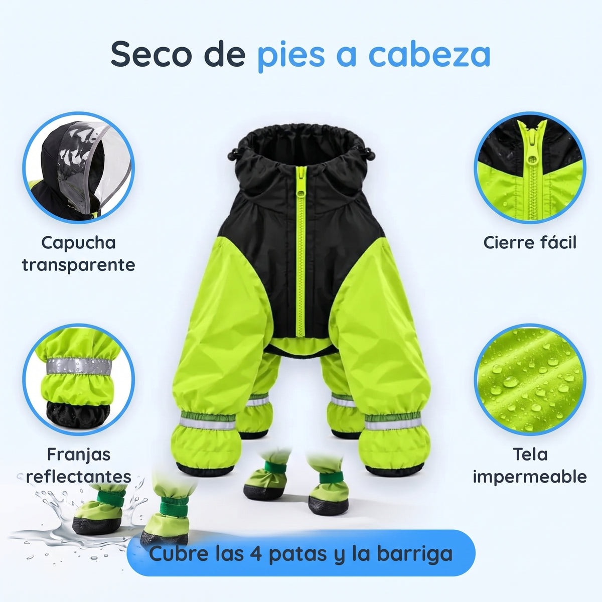 Impermeable 4 Patas: Tu Perro Seco y Visible